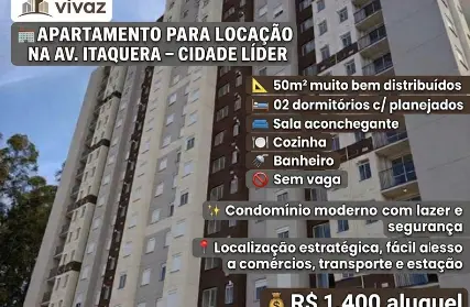 Imagem: Apartamento para Alugar, Cidade Líder