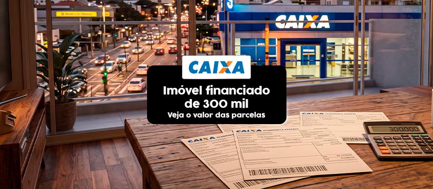 Quanto fica a parcela de um financiamento de R$ 300 mil pela Caixa em 2026?
